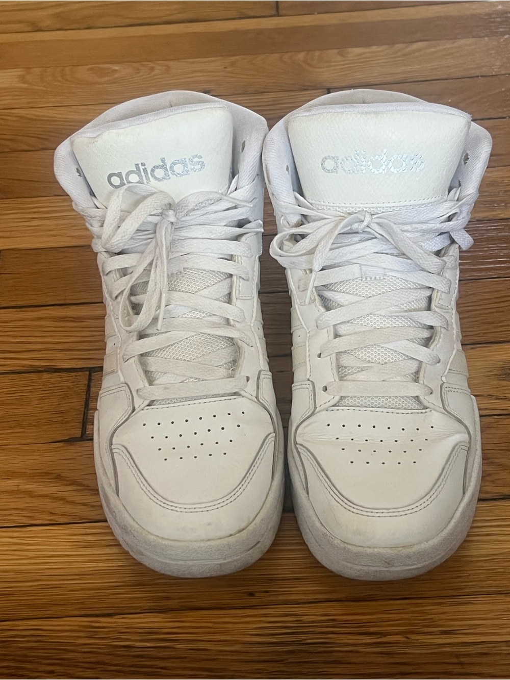 Adidas All-White High-Top Sneakers